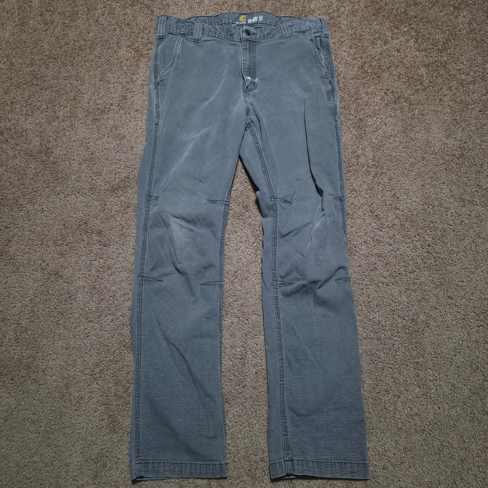 Carhartt Pants Mens 34 x 32 Gray Canvas Carpenter Relaxed Fit Workwear Utility